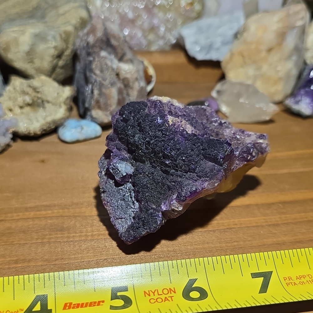 Purple Yellow Fluorite With Galena From Denton Mine, Illinois Home Accent